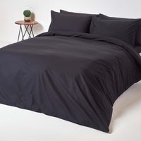 Egyptian Cotton Duvet Cover with Pillowcase - Black / Double