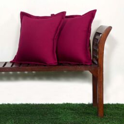 Plain Outdoor Cushion 45 x 45 cm, Set of 2 - Burgundy - thumbnail 2