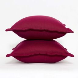 Plain Outdoor Cushion 45 x 45 cm, Set of 2 - Burgundy - thumbnail 4