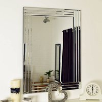 MirrorOutlet Oakley All Glass Triple Edge Bevelled Wall Mirror - Silver - thumbnail 1