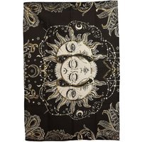 Sun Goddess Cotton Wall Art 70x110cm - Celestial Boho Decor - Black
