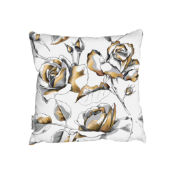 Golden Roses Outdoor Cushion - Yellow / 60cm - thumbnail 2