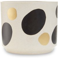 Yuri White And Gold Spotted Planter - Multicolour