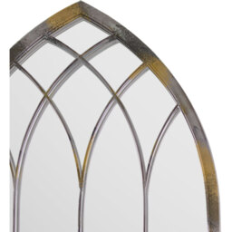 MirrorOutlet The Somerley Extra Large Rustic Metal Arched Decorative Mirror - Silver - thumbnail 4