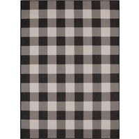 Ecology Collection Checkered Outdoor Rug - Black / 200cm