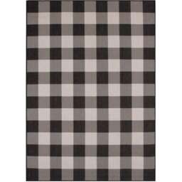 Ecology Collection Checkered Outdoor Rug - Black / 200cm - thumbnail 4