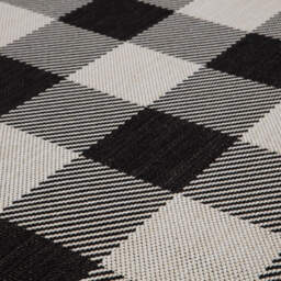 Ecology Collection Checkered Outdoor Rug - Black / 200cm - thumbnail 3