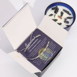 Gemini Zodiac Crystal Candle Gemstone Bracelet Set Tigers Eye - Blue - thumbnail 2
