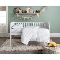 MotherPlus 7.5 Tog Satin Stripe Microfibre Cot Bed Duvet - White