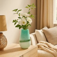 Callie White and Gold Small Pedestal Vase - Glass 100%
