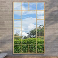 Wenestra Modern Outdoor Wall Garden Mirror - Gold / 200cm