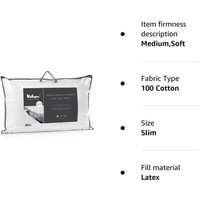 Relyon Superior Comfort Natural Latex Pillow 100 Cotton Removable Cover (Slim) - White - thumbnail 1