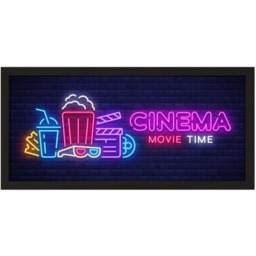 Wall Art Framed Print Home Cinema Movie Time - Black - thumbnail 3