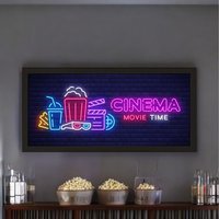 Wall Art Framed Print Home Cinema Movie Time - Black - thumbnail 1