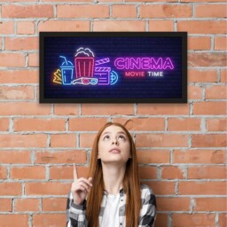 Wall Art Framed Print Home Cinema Movie Time - Black - thumbnail 2