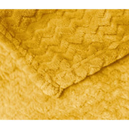 Snug Soft Chevron Patterned Blanket Mink Throw  - Ochre / 127x152 - thumbnail 3