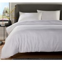 Stripe Jacquard Duvet Set - White / Superking