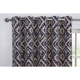 Marrakech Navy Eyelet Curtains - Blue / 168cm / 183cm - thumbnail 2