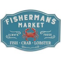 Fishermans Metal Sign - Blue