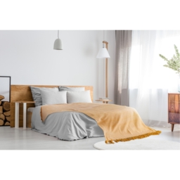 Herringbone Blanket Throw - Ochre / 178cm / 254cm - thumbnail 5