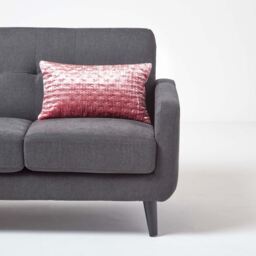 Crushed Velvet Cross Stich Cushion Cover - Blush Pink / 50cm - thumbnail 2