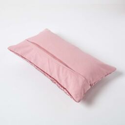 Crushed Velvet Cross Stich Cushion Cover - Blush Pink / 50cm - thumbnail 4
