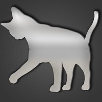 Abyssinian Cat Style 4 Silver Acrylic Mirror - Silver / 52.3cm