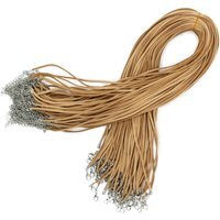Faux Leather Pendant Cord Tan, Durable for Jewelry Making - Brown