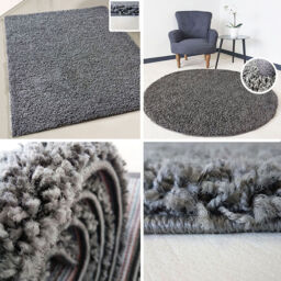 Myshaggy Circle Collection Rug  - Dark Grey - thumbnail 2