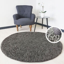 Myshaggy Circle Collection Rug  - Dark Grey - thumbnail 3