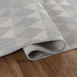 Modern Triangle Design Outdoor-Indoor Waterproof Rugs - Silver / 50x80 cm Rectangle - thumbnail 2
