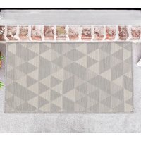 Modern Triangle Design Outdoor-Indoor Waterproof Rugs - Silver / 50x80 cm Rectangle - thumbnail 1