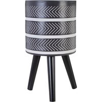 Darnell Large Chevron Planter - Black & White