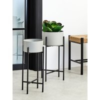 Trosa Small Grey And Black Floor Standing Planter - Grey
