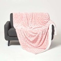 Homescapes Geometric Triangle Velvet Throw - Blush Pink / 200cm