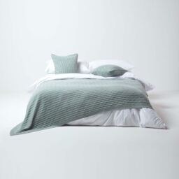 Cotton Cable Knit Cushion Cover - Duck Egg Blue - thumbnail 4
