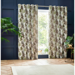 Set of 2 Galapagos Jacquard Eyelet Curtains - Green / 117cm / 183cm - thumbnail 4