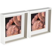 "3D Deep Box Photo Frames - 10 x 10"" with 8 x 8"" Mount - WhiteWhite - White" - image 1
