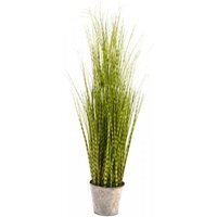 Large Artificial Potted Plant Faux Zebra Grass - Green,Silver - thumbnail 1