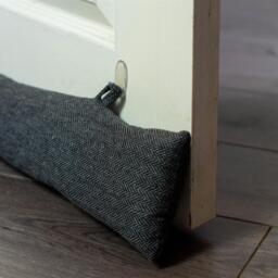 Mismatched Herringbone Draught Excluder Set - 78.5cm - Grey - thumbnail 5