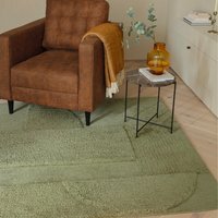 Rift Green Carved Arches Rug - Green / 170cm