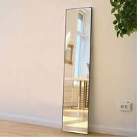 Over-the-Door Metal Full Length Mirror - Black - image 1
