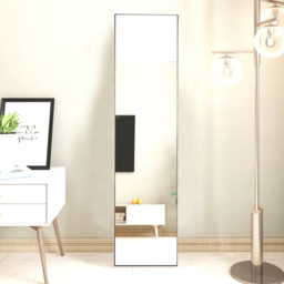 Over-the-Door Metal Full Length Mirror - Black - thumbnail 2