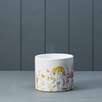 Rustic White Spring Meadow Pot - Multi
