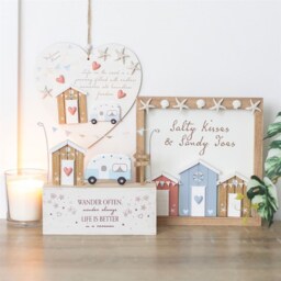 Wander Often Beach Hut Caravan Wooden Decor Sign - Brown - thumbnail 2