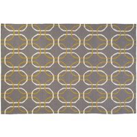 Bosie Oslo Grey White and Green Rug - Grey & White