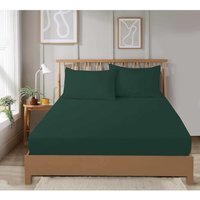 Super Soft Plain Dye Fitted Sheet - Emerald Green / King