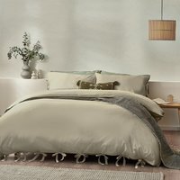 Mallow Bowtie Cotton Duvet Cover Set - Linen / Double - image 1