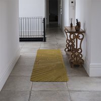 Bales of wheat lying on harvested field Designer Runner Rug - Yellow - thumbnail 1