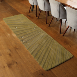 Bales of wheat lying on harvested field Designer Runner Rug - Yellow - thumbnail 3